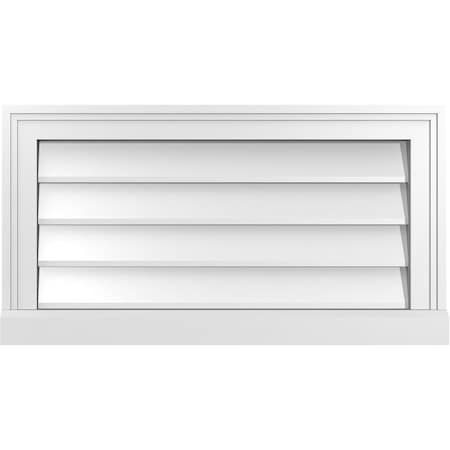 Ekena Millwork Vertical Surface Mount PVC Gable Vent w/ 2"W x 2"H , Brickmould Sill Frame, 26"W x 14"H GVPVE26X1403SN